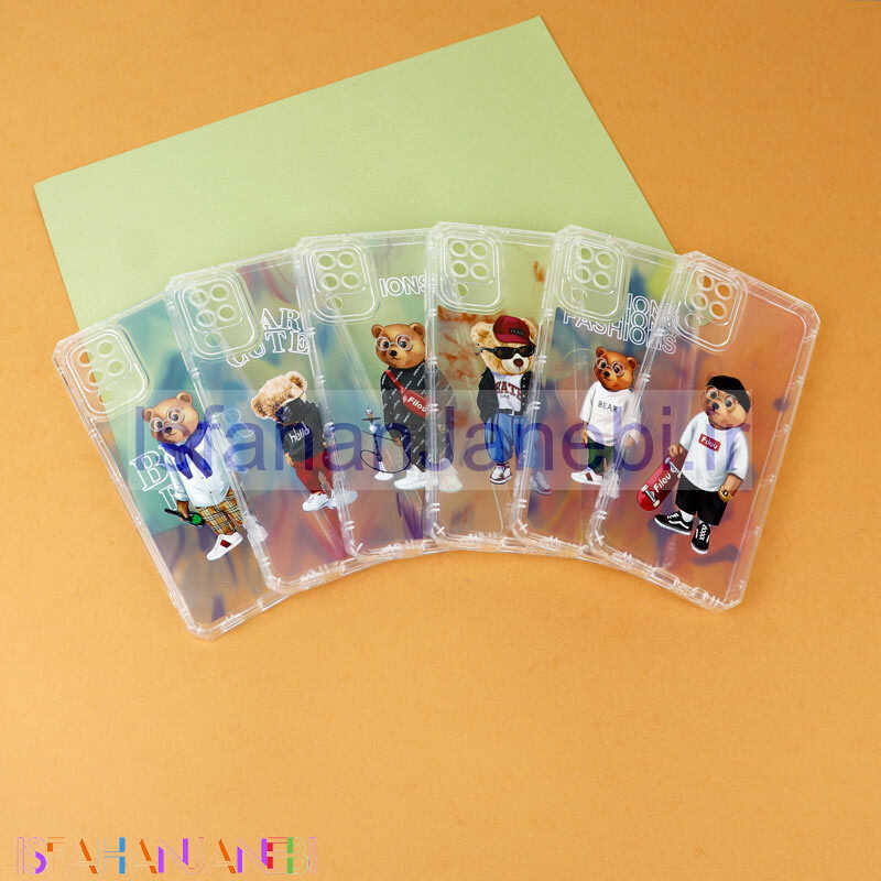 اصفهان جانبی-قاب ژله ای شفاف طرح خرس محافظ لنزدار Samsung Galaxy A12