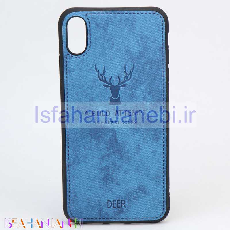 اصفهان جانبی-قاب چرمی طرح گوزن iPhone XS Max آبی