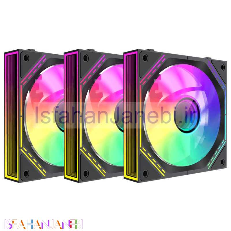 اصفهان جانبی-فن کیس گیم مکس GameMax FN12A S3I ARGB Black 12*12 بسته 3 عددی