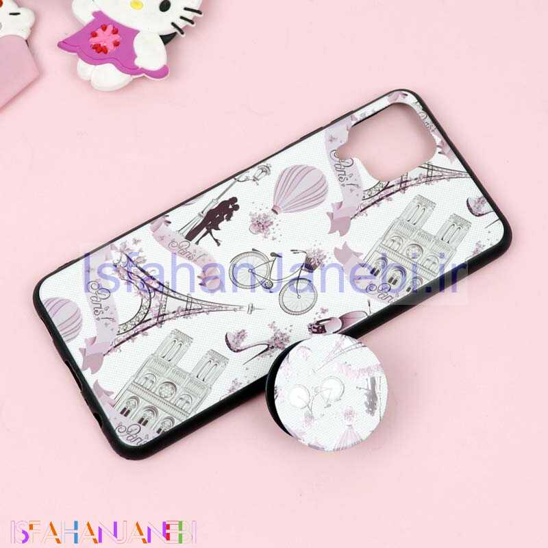 اصفهان جانبی-قاب فانتزی برجسته + پاپ سوکت طرح ایفل سامسونگ A12 سری D