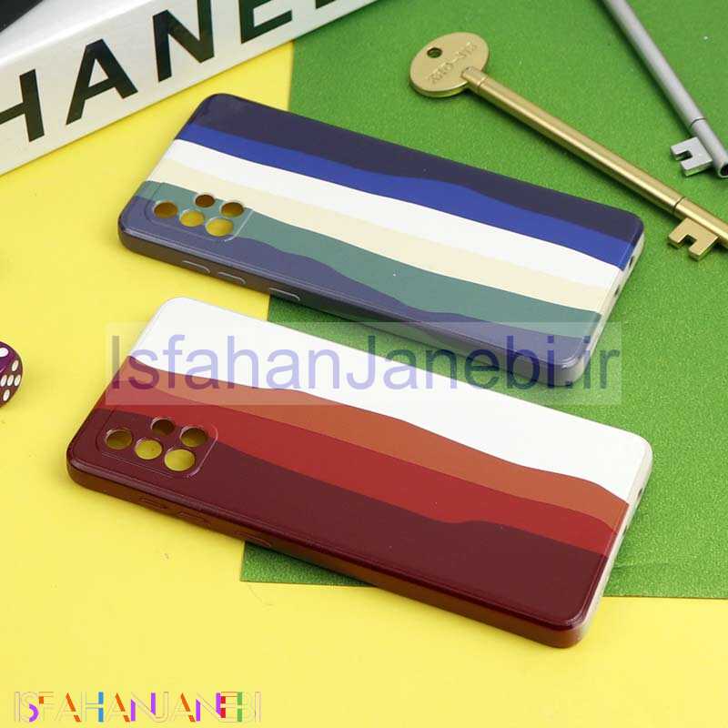 اصفهان جانبی-قاب سیلیکونی محافظ لنزدار طرح رنگین کمانی Samsung Galaxy A71