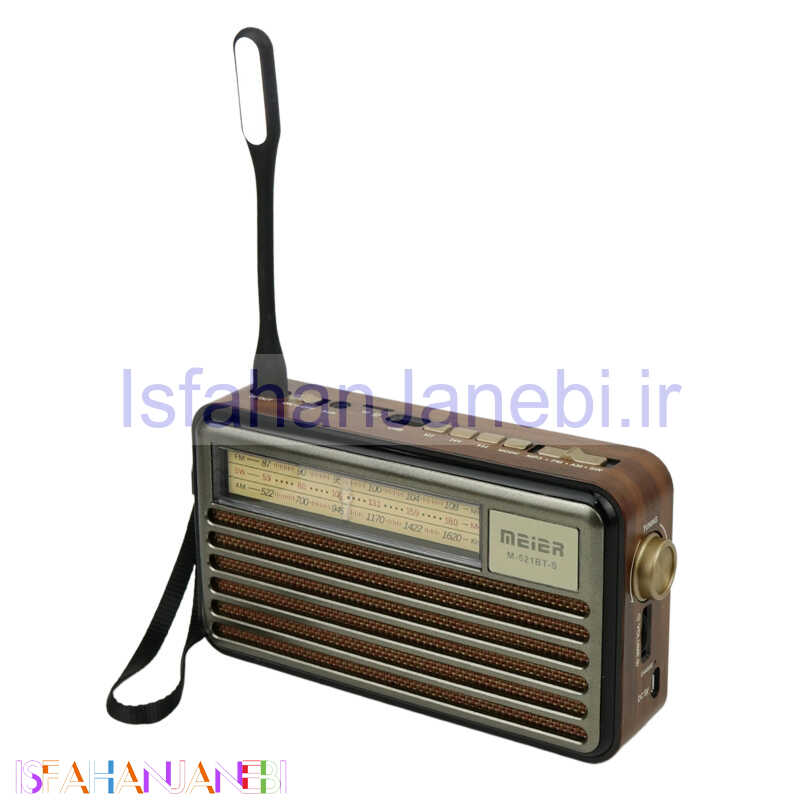 اصفهان جانبی-رادیو اسپیکر بلوتوثی رم و فلش خور خورشیدی Meier M-521BT-S + چراغ USB LED