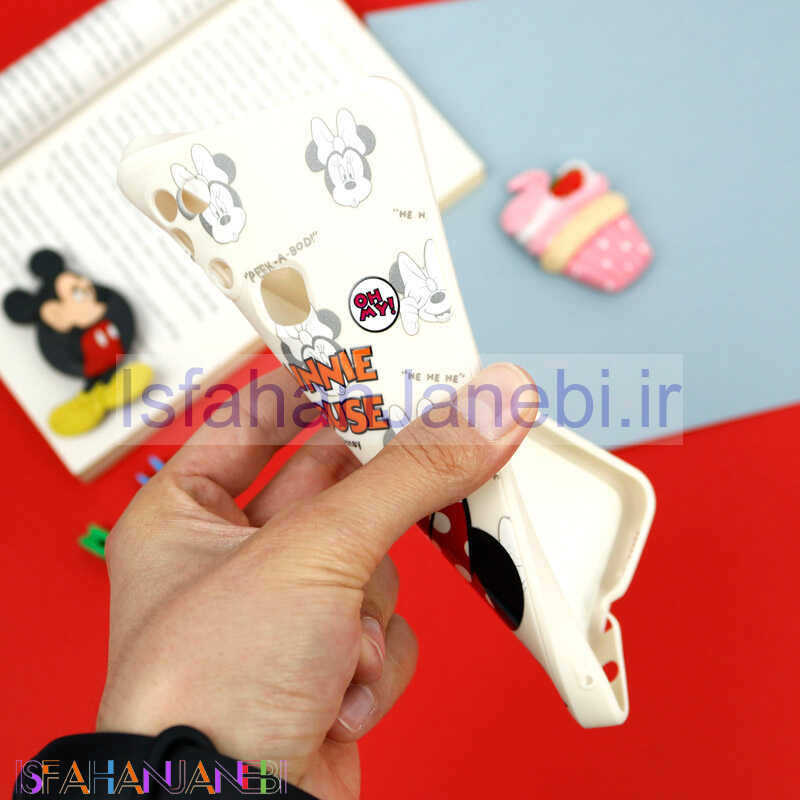 اصفهان جانبی-قاب سیلیکونی سفید محافظ لنزدار طرح میکی موس 1 سامسونگ A21s