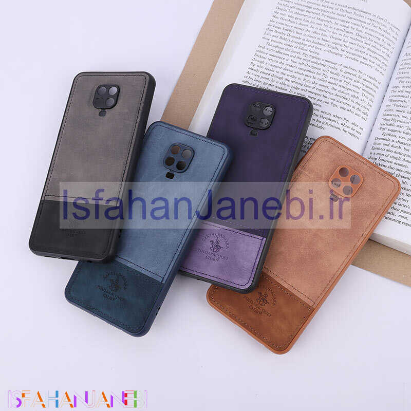 اصفهان جانبی-قاب چرمی Polo & Racquet Club شیائومی Redmi Note 9S / Note 9 Pro / Note 10 Lite دو تکه محافظ لنزدار