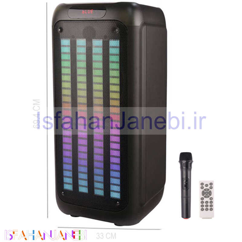 اصفهان جانبی-اسپیکر چمدانی بلوتوثی کی برود KTS-1755 + میکروفون و ریموت کنترل