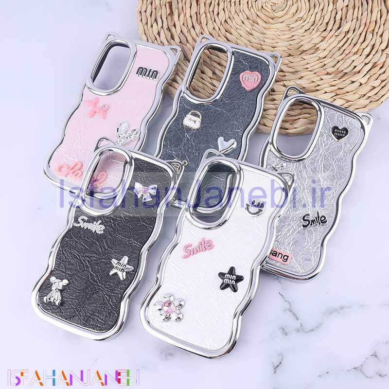 اصفهان جانبی-قاب چرمی موج دار سامسونگ Galaxy S24 FE برجسته گوش دار