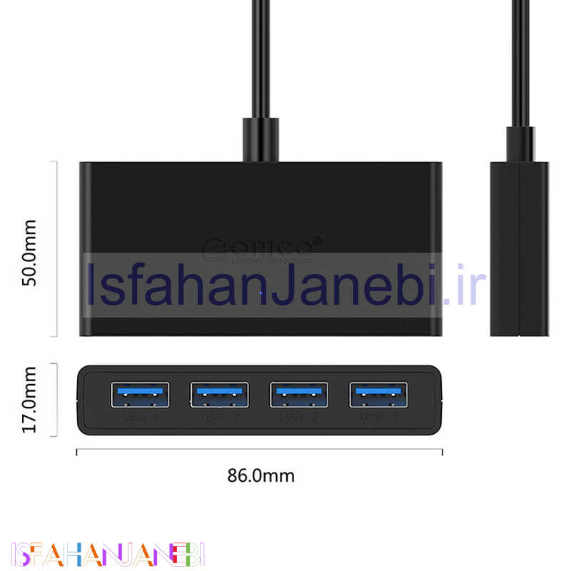اصفهان جانبی-هاب 4 پورت USB3.0 اوریکو G11-H4-U3-03