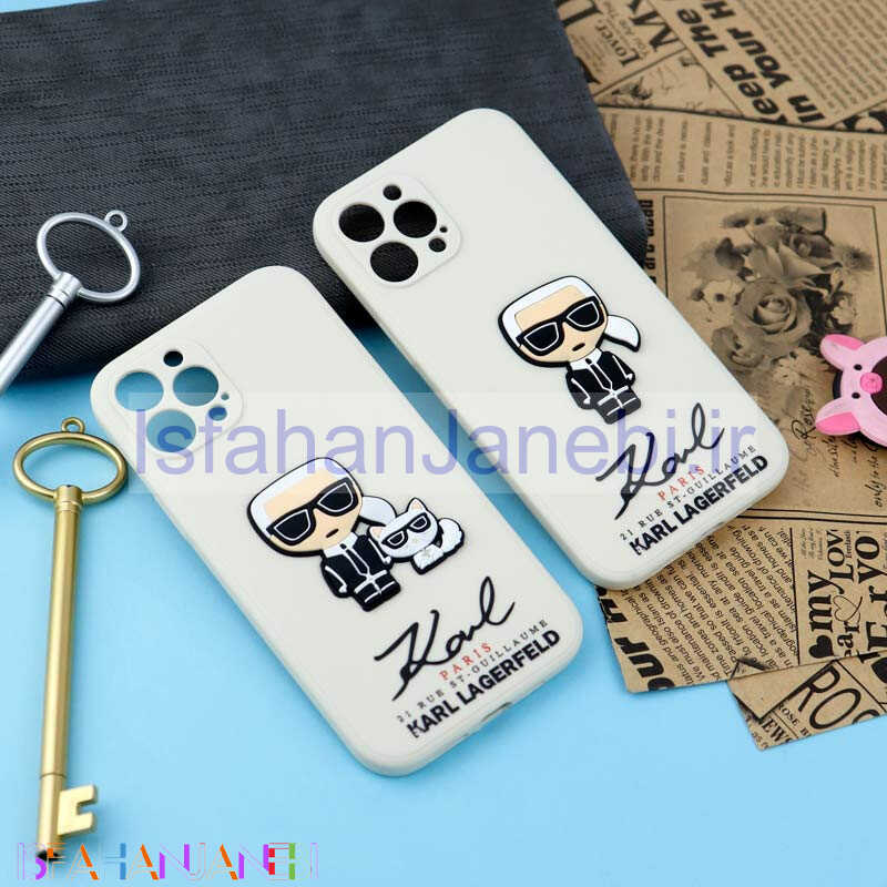 اصفهان جانبی-قاب سیلیکونی عروسکی کارل محافظ لنزدار iPhone 12 Pro Max