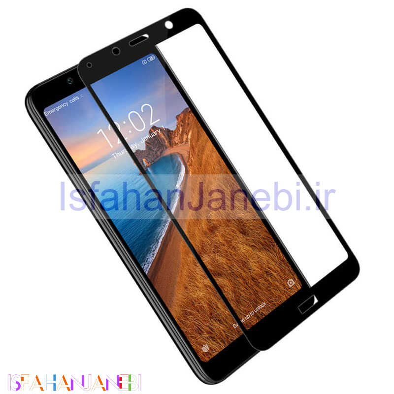 اصفهان جانبی-گلس تمام چسب Xiaomi Redmi 7A مشکی
