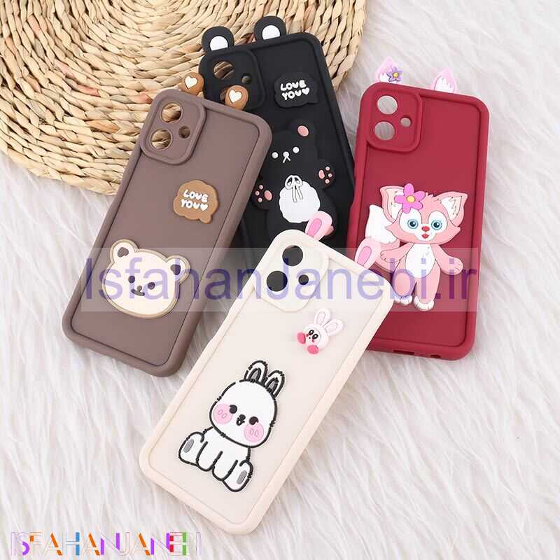 اصفهان جانبی-قاب سولید سامسونگ Galaxy A06 عروسکی گوش دار محافظ لنزدار