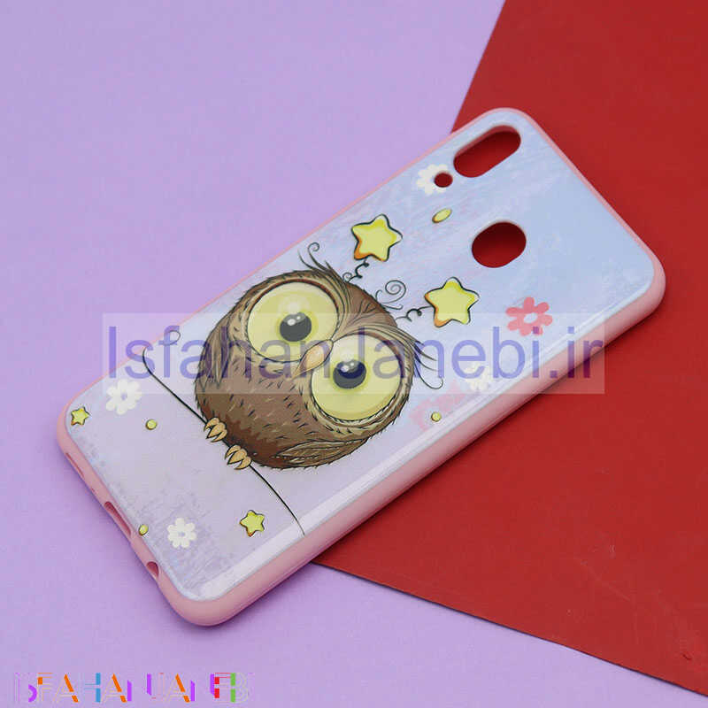 اصفهان جانبی-قاب فانتزی برجسته صورتی طرح کارتونی سامسونگ M20