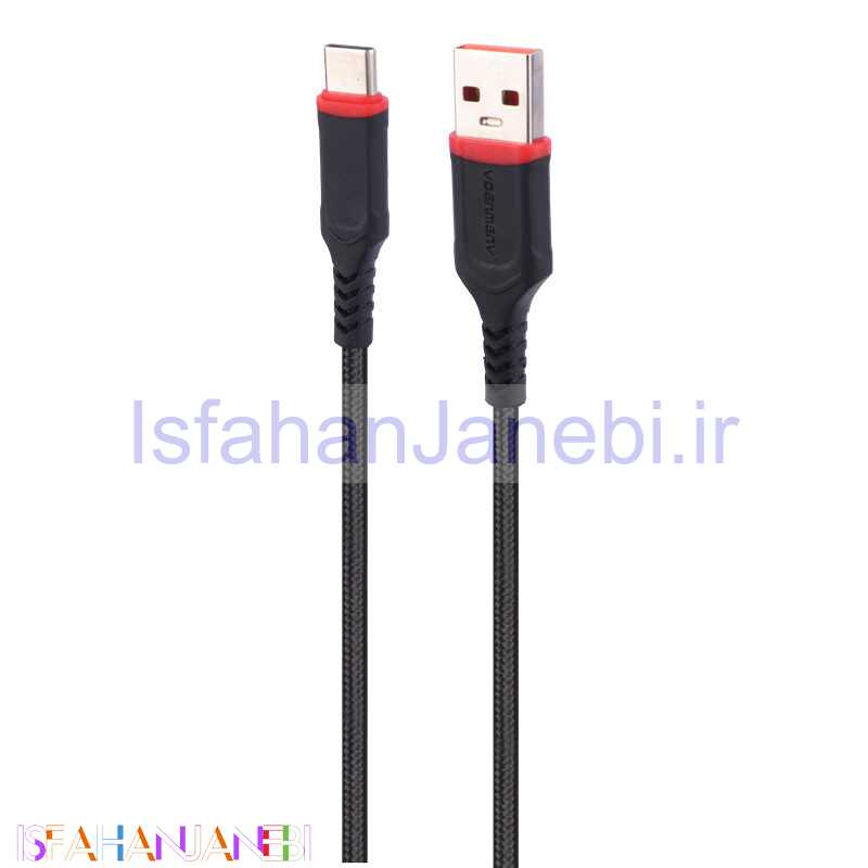 اصفهان جانبی-کابل تایپ سی فست شارژ Vdenmenv D70T 3A 1m شرینک
