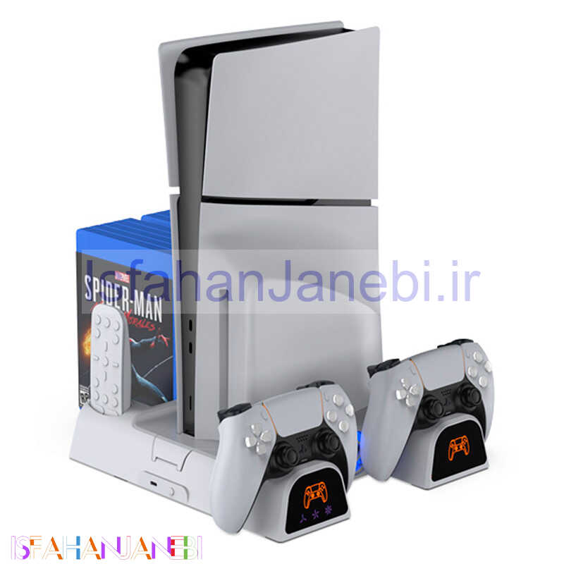 اصفهان جانبی-فن خنک کننده و شارژر دسته بازی PS5/PS5 Slim دابی P-5 TP5-3532B