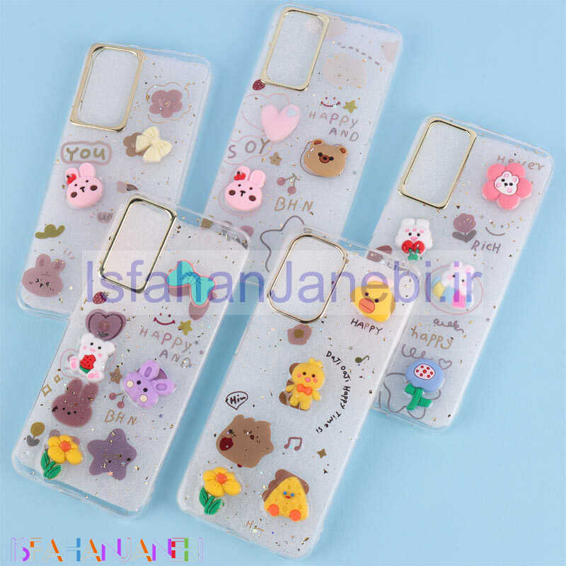 اصفهان جانبی-قاب ژله ای شفاف عروسک برجسته Xiaomi Redmi Note 12S