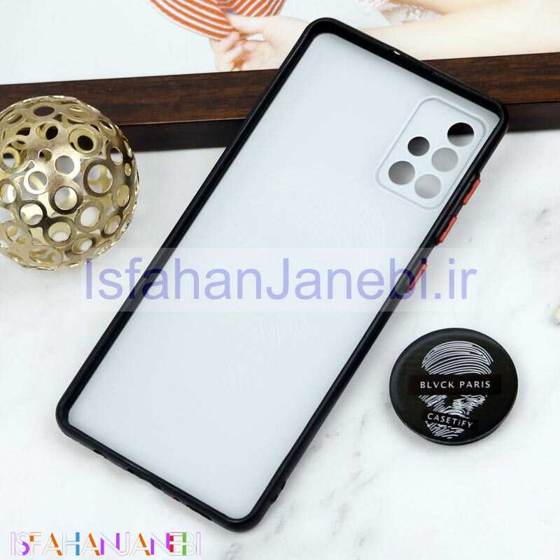 اصفهان جانبی-قاب PC محافظ لنز دار طرح Blvck + پاپ سوکت Samsung Galaxy A71