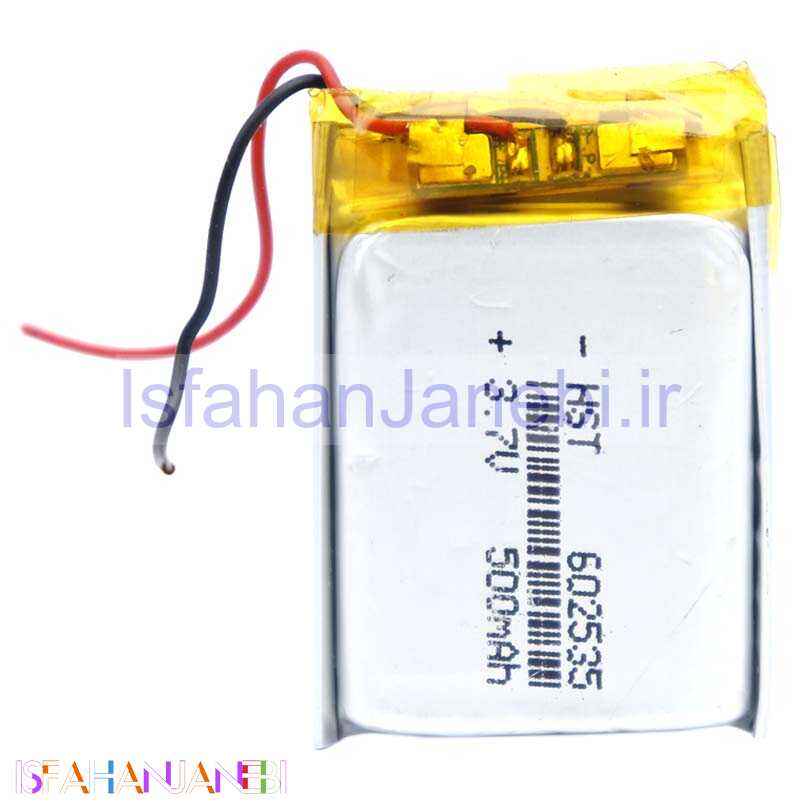 اصفهان جانبی-باتری لیتیوم 500mAh 34*24*6mm 602535
