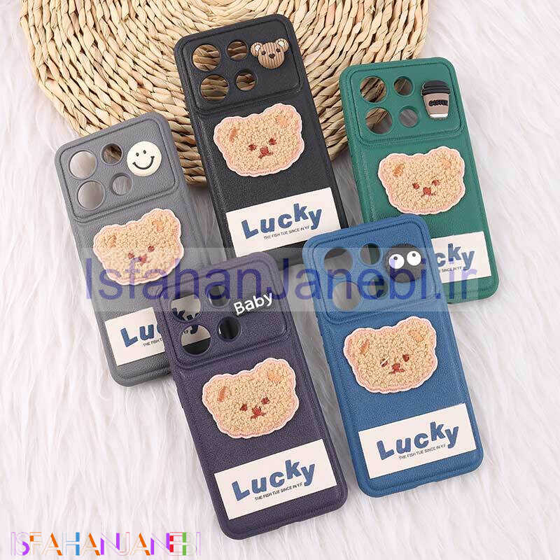 اصفهان جانبی-قاب ژله ای Lucky شیائومی Redmi Note 13 4G عروسکی محافظ لنزدار