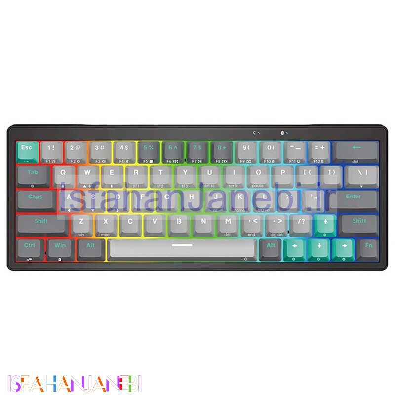 اصفهان جانبی-کیبورد بی سیم گیمینگ فنتک ATOM PRO63 MK912