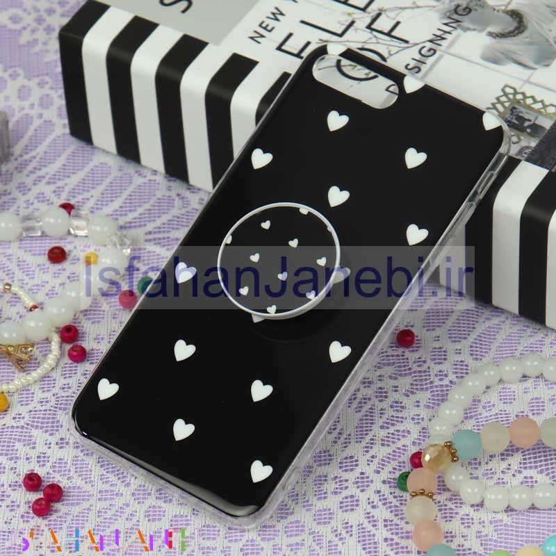 اصفهان جانبی-قاب سوپر IMD دور شفاف پاپ سوکت دار iPhone 7 Plus / 8 Plus قلبی