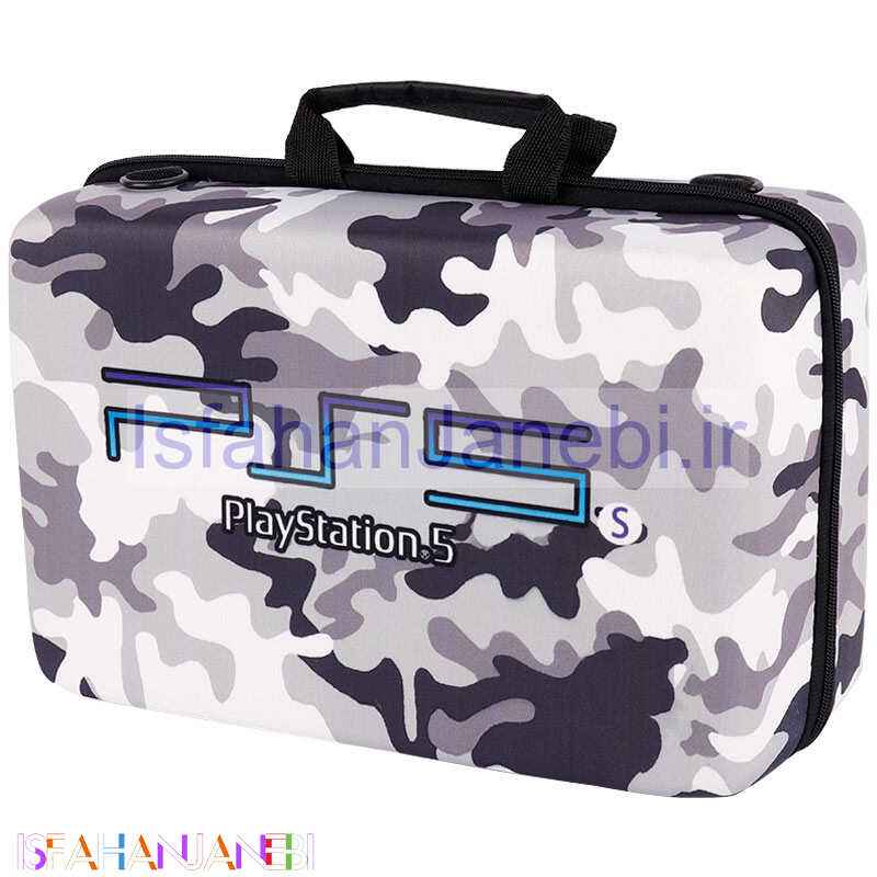 اصفهان جانبی-کیف کنسول بازی PS5 Slim طرح چریکی سفید
