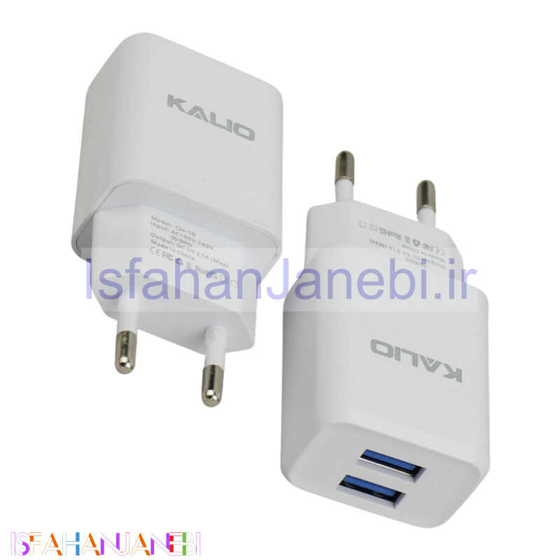 اصفهان جانبی-کلگی شارژ Kalio CH-10 2Port 2.1A 10.5W بسته 2 عددی شرینک