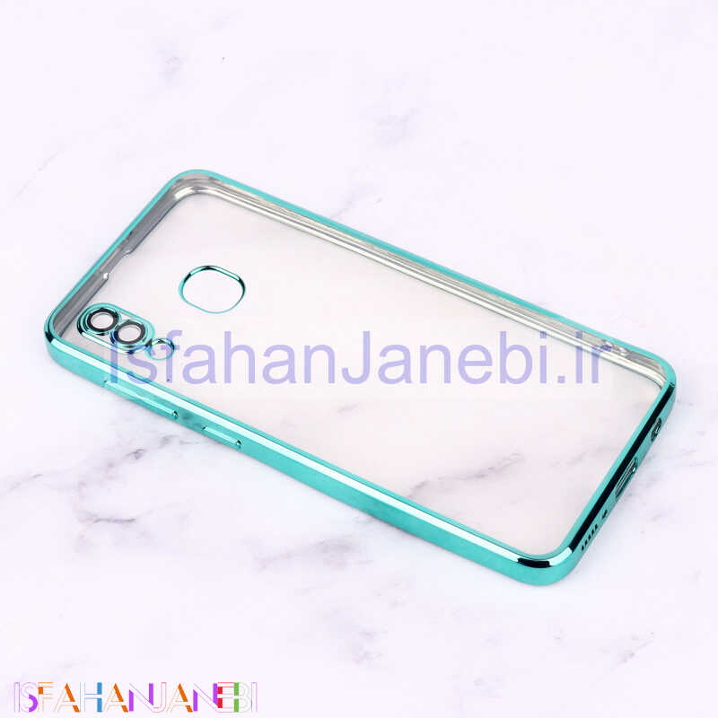 اصفهان جانبی-قاب ساده شفاف دور رنگی محافظ لنزدار Samsung Galaxy A20 سبز