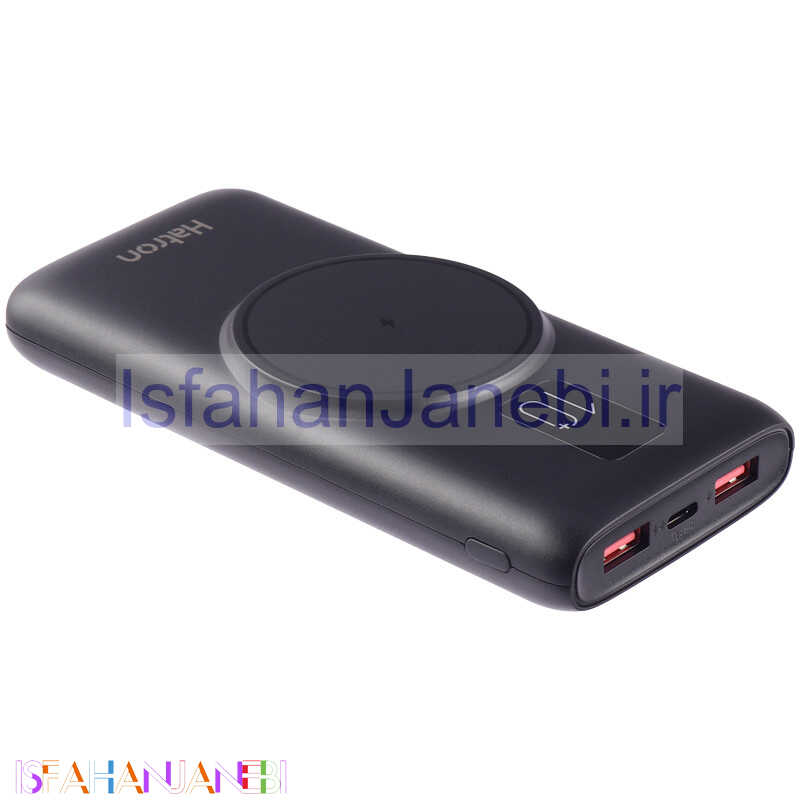 اصفهان جانبی-پاور بانک بی سیم فست شارژ 10000 هترون Hatron HPB1090PQW QC3.0 PD 22.5W