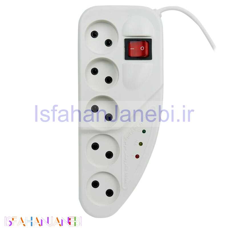 اصفهان جانبی-محافظ برق صوتی تصویری 5 خانه تکسان 110 با کابل 3 متری