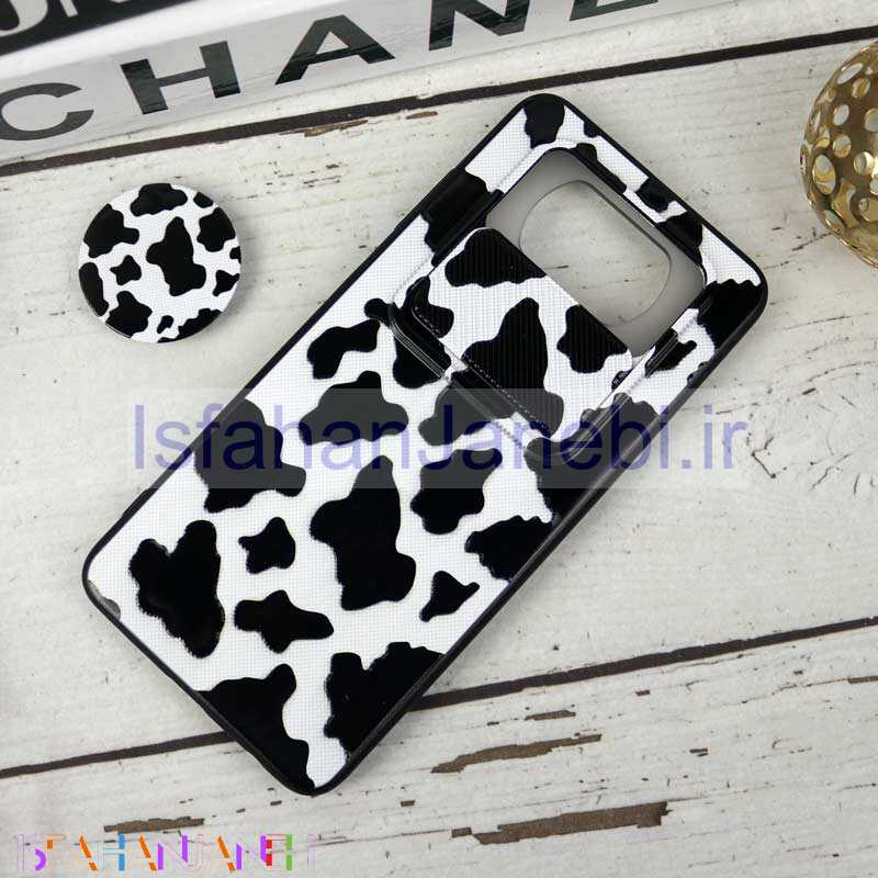 اصفهان جانبی-قاب طرحدار محافظ لنزدار کشویی + پاپ سوکت طرح سیاه و سفید شیائومی Poco X3 سری B