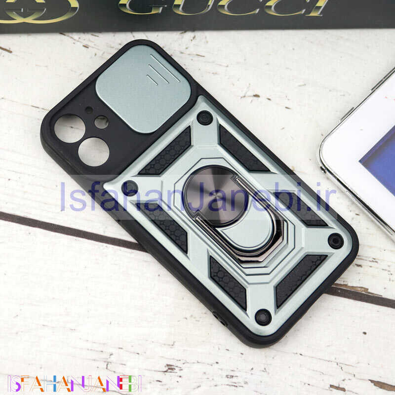 اصفهان جانبی-قاب ضد ضربه محافظ لنزدار کشویی هولدر دار بتمن iPhone 12 Mini