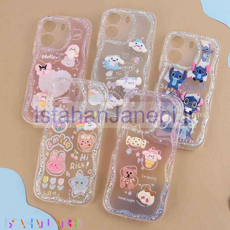 اصفهان جانبی-قاب شاینی شیائومی Redmi 13C / Poco C65 عروسکی محافظ لنزدار