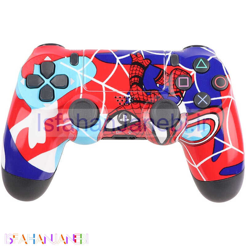 اصفهان جانبی-دسته بازی بی سیم SONY PlayStation 4 DualShock 4 High Copy طرح اسپایدر من قرمز آبی