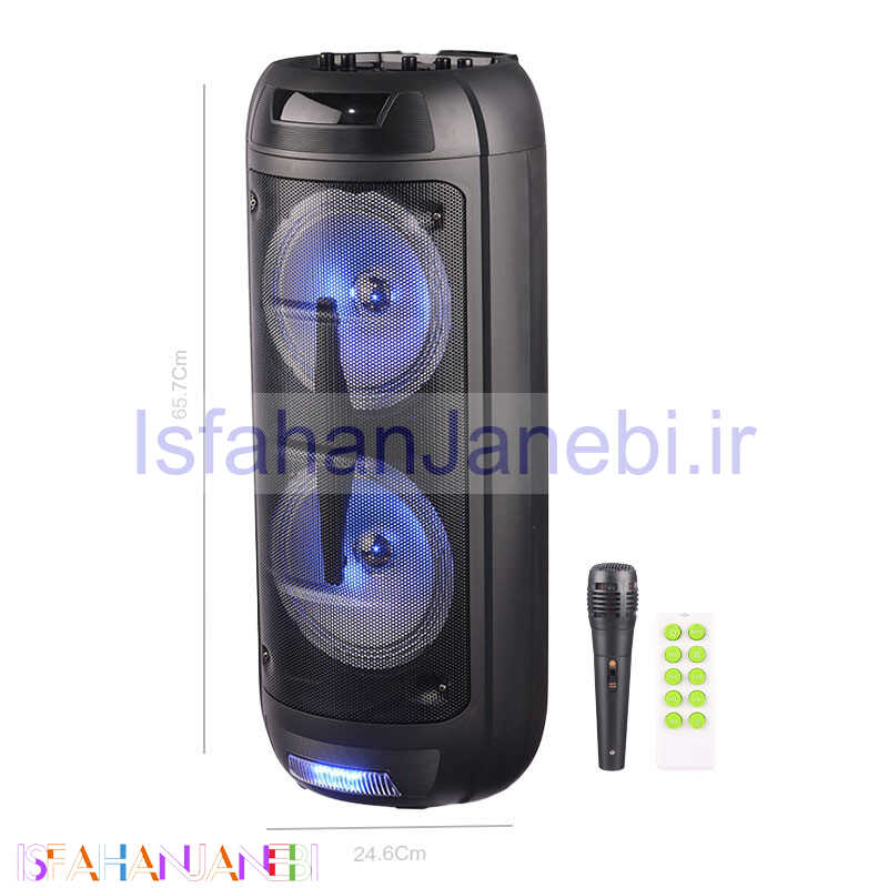 اصفهان جانبی-اسپیکر چمدانی بلوتوثی رم و فلش خور KTS-1199 + میکروفون و ریموت کنترل