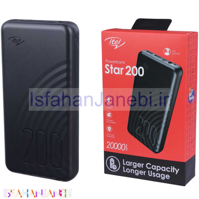اصفهان جانبی-پاور بانک فست شارژ ایتل Star 200 10.5W ظرفیت 20000 میلی آمپر ساعت