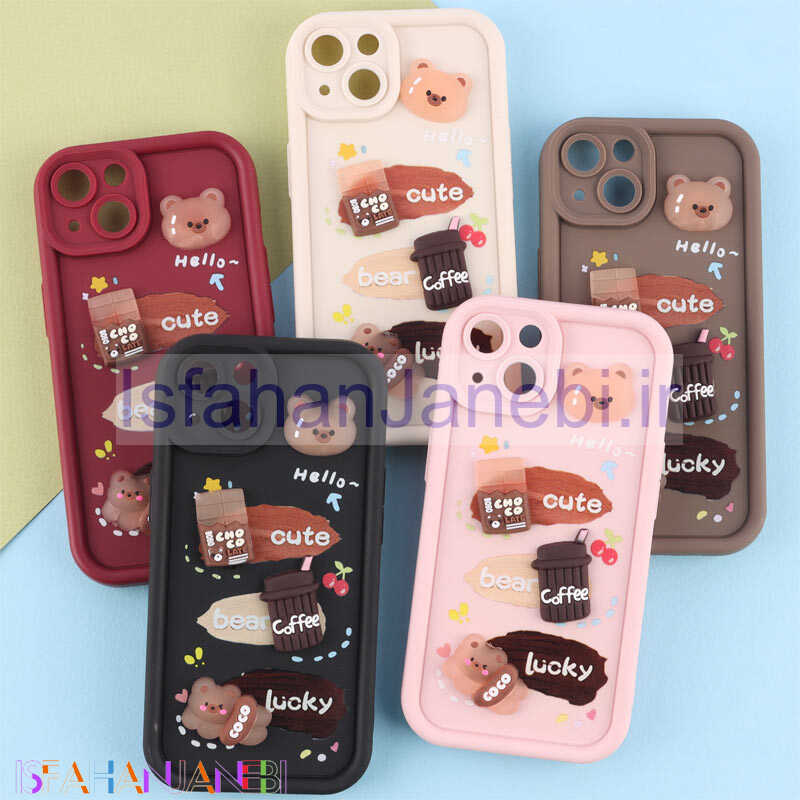 اصفهان جانبی-قاب سولید کیس عروسکی پاستیلی محافظ لنزدار iPhone 13