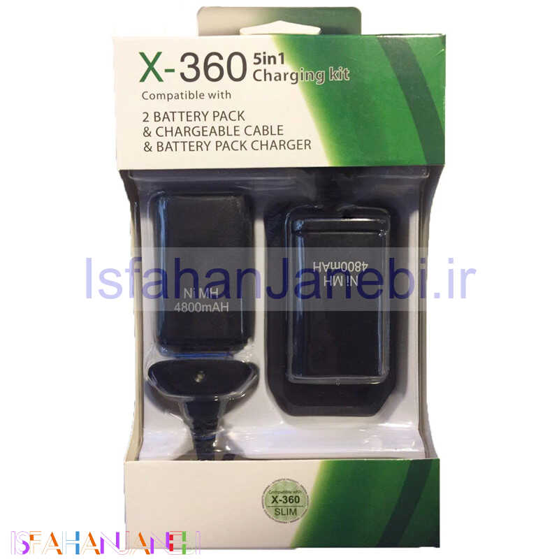 اصفهان جانبی-باتری و شارژر دسته بازی 5 کاره Xbox 360 Charge And Play LJL-360