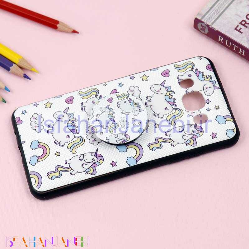 اصفهان جانبی-قاب فانتزی برجسته + پاپ سوکت طرح یونیکورن سامسونگ J5 2016 سری D