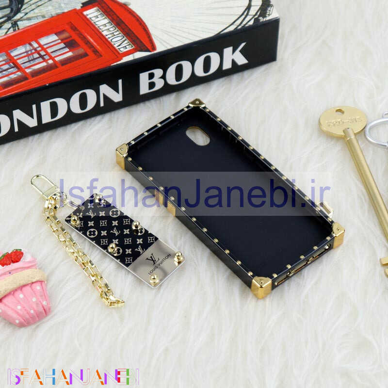 اصفهان جانبی-قاب فانتزی صندوقی LV مشکی طلایی + آویز دستی Samsung Galaxy A03 Core