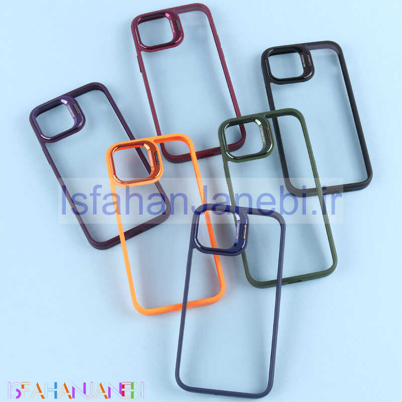 اصفهان جانبی-قاب PC شفاف Eason Case استند شو + محافظ لنز رینگی iPhone 12 / 12 Pro