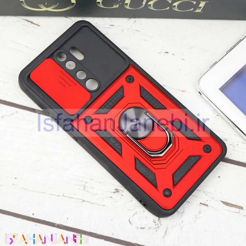 اصفهان جانبی-قاب ضد ضربه محافظ لنزدار کشویی هولدر دار بتمن Xiaomi Redmi Note 8 Pro