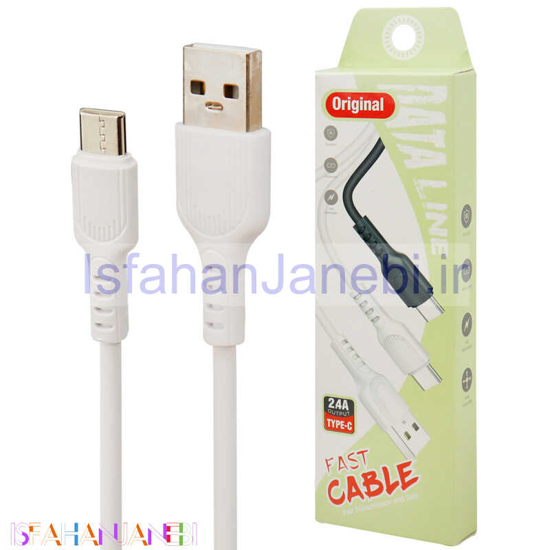 اصفهان جانبی-کابل سیلیکونی فست شارژ Original 2.4A Type-C 1m