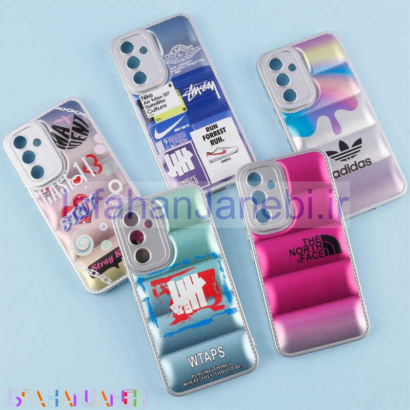 اصفهان جانبی-قاب پافر طرح دار متالیک محافظ لنزدار Samsung Galaxy A54