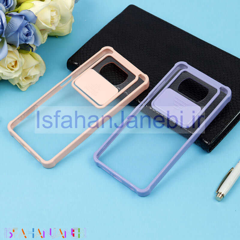اصفهان جانبی-قاب PC شفاف ضربه گیر محافظ لنزدار کشویی Xiaomi Poco X3
