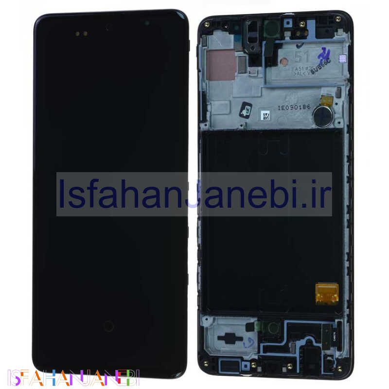 اصفهان جانبی-تاچ و ال سی دی اورجینال Samsung Galaxy A51 همراه فریم مشکی