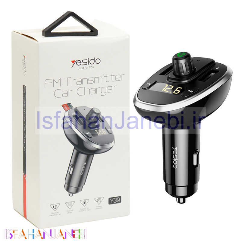 اصفهان جانبی-FM Player بلوتوثی + شارژر فندکی Yesido Y39