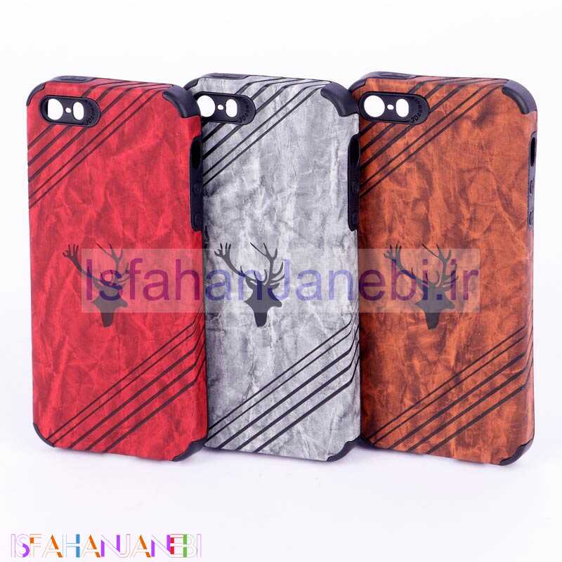 اصفهان جانبی-قاب ساده سیلیکونی چرمی گوزنی محافظ لنزدار iPhone 5 / 5s