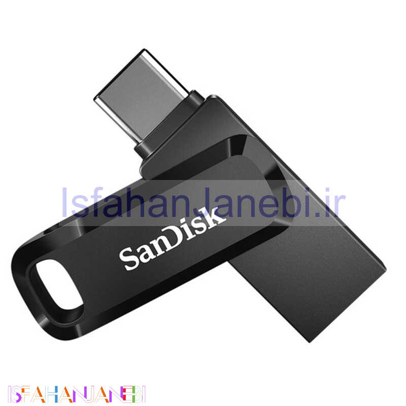 اصفهان جانبی-فلش 64 گیگ سن دیسک SanDisk Dual Drive Go OTG Type-C USB3.1