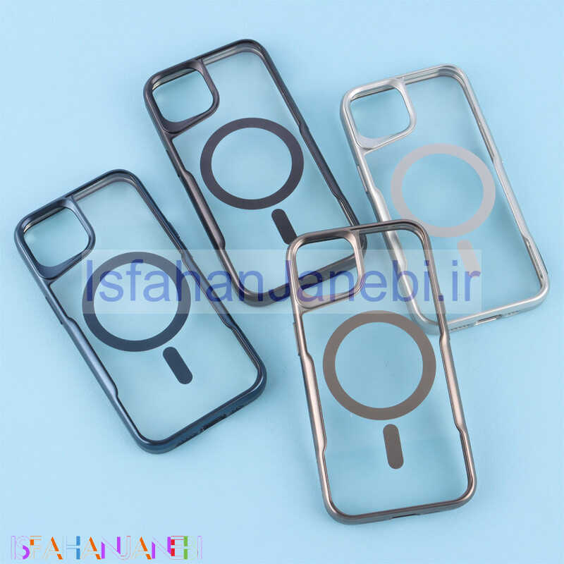 اصفهان جانبی-قاب طرح تیتانیوم شفاف Joyporodo مگ سیف iPhone 13 / 14