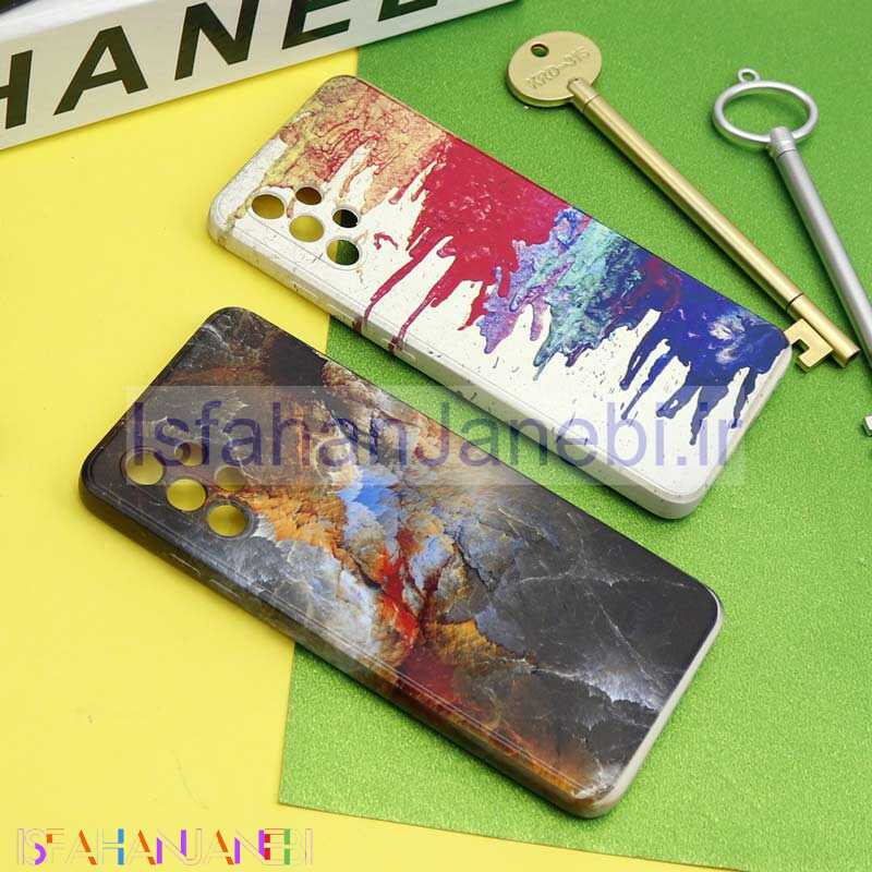 اصفهان جانبی-قاب سیلیکونی محافظ لنزدار طرح آبرنگی Samsung Galaxy A32 4G