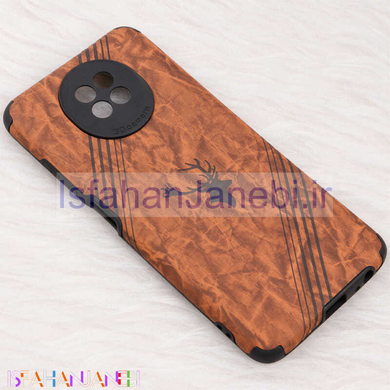 اصفهان جانبی-قاب ساده سیلیکونی چرمی گوزنی محافظ لنزدار Xiaomi Redmi Note 9T / Redmi Note 9 5G